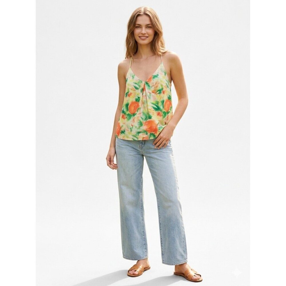Alice + Olivia Floral Cami Top Womens Multi Preppy Quiet Luxury Bright